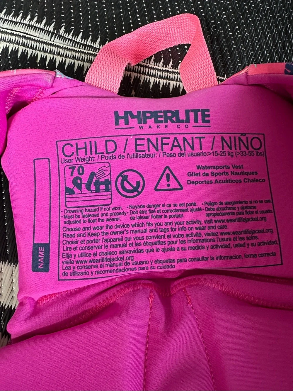 Hyperlite Kids Life Jacket - Pink or Neon Yellow